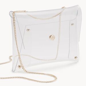 Clear Crossbody Bag in Gold